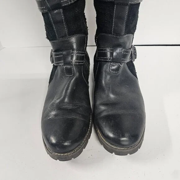 Ariat Highland Boots Moto Meets Equestrian Grunge Leather Black 9B - Picture 3 of 13